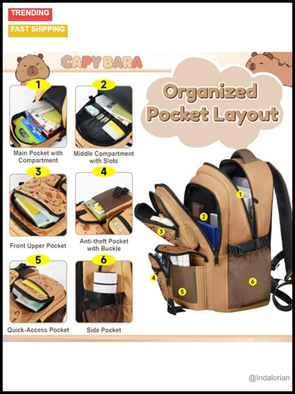 4-Piece Boys Backpack Set with Lunch Box & Pencil Case, Polyester Bookbag for